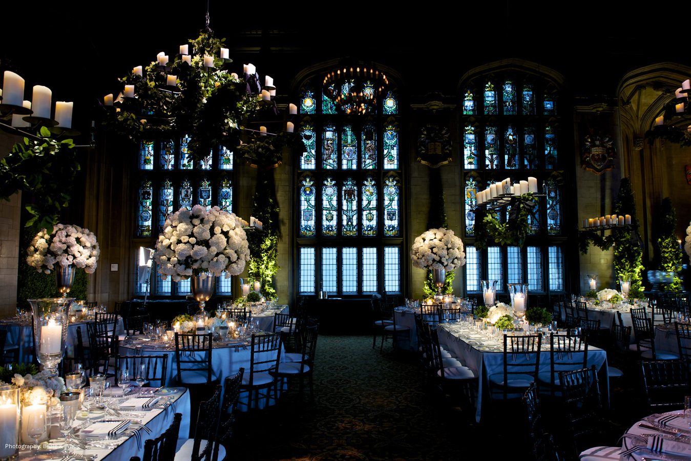 University Club of Chicago Wedding with custom built trees