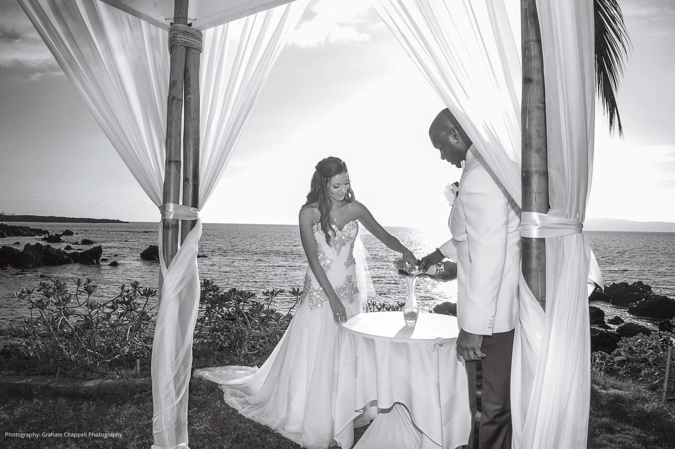 A Glam Oceanfront Wedding At The Four Seasons in Maui, Hawaii