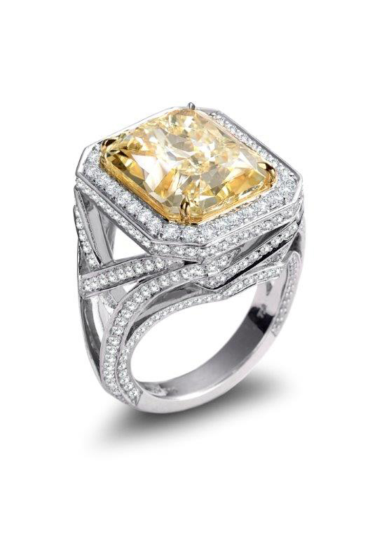 Chelsea Pear Three Stone Lab Diamond Engagement Ring | Jean Dousset