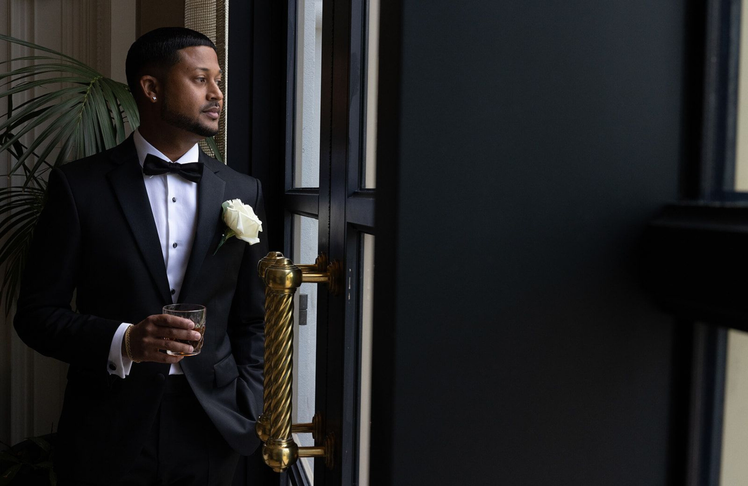 groom's portrait at The Ritz-Carlton Grand Cayman