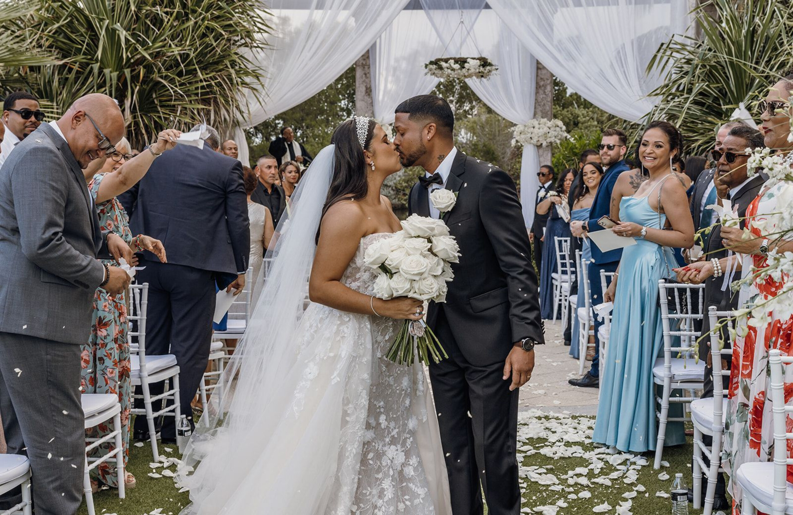 bride and groom wedding ceremony at The Ritz-Carlton Grand Cayman
