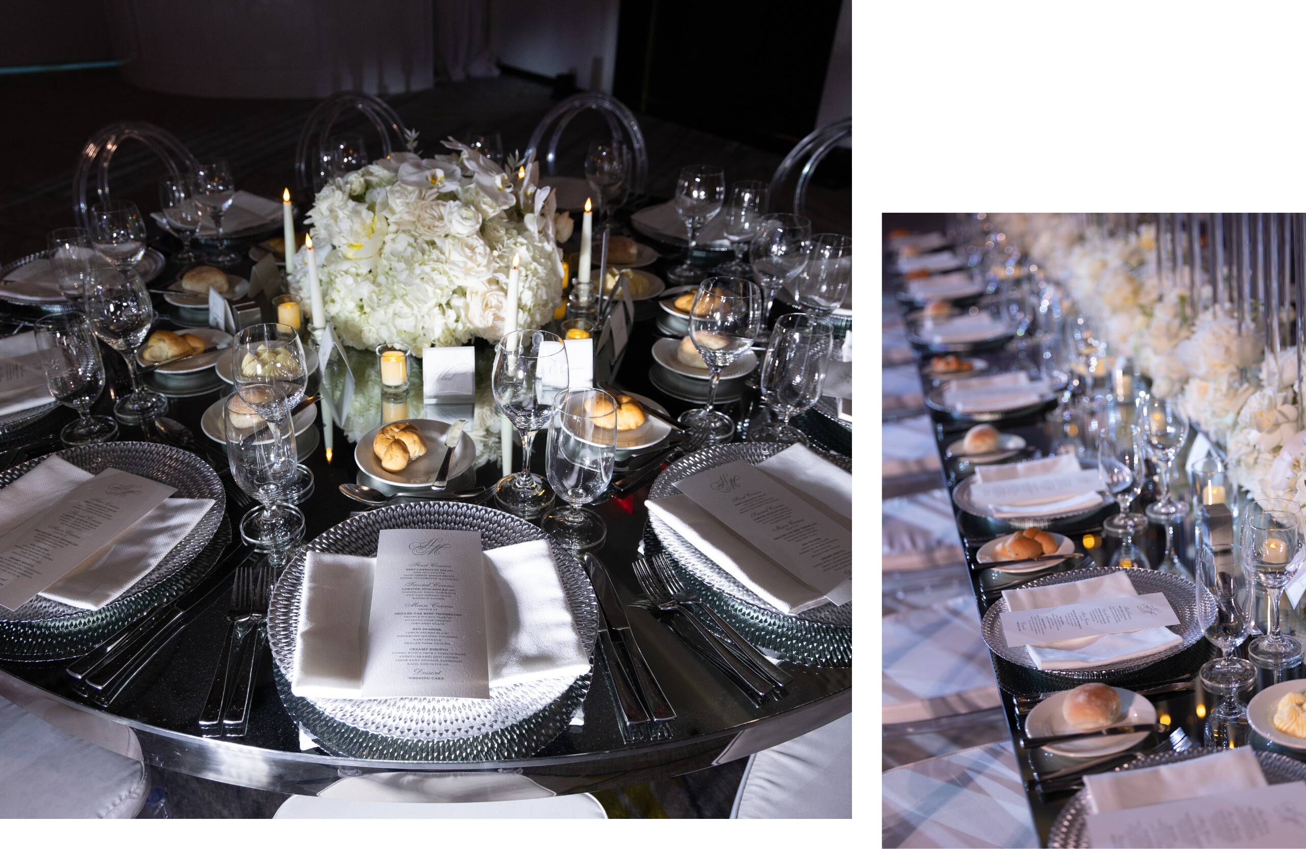 tabletop decor from glamorous destination wedding in Grand Cayman