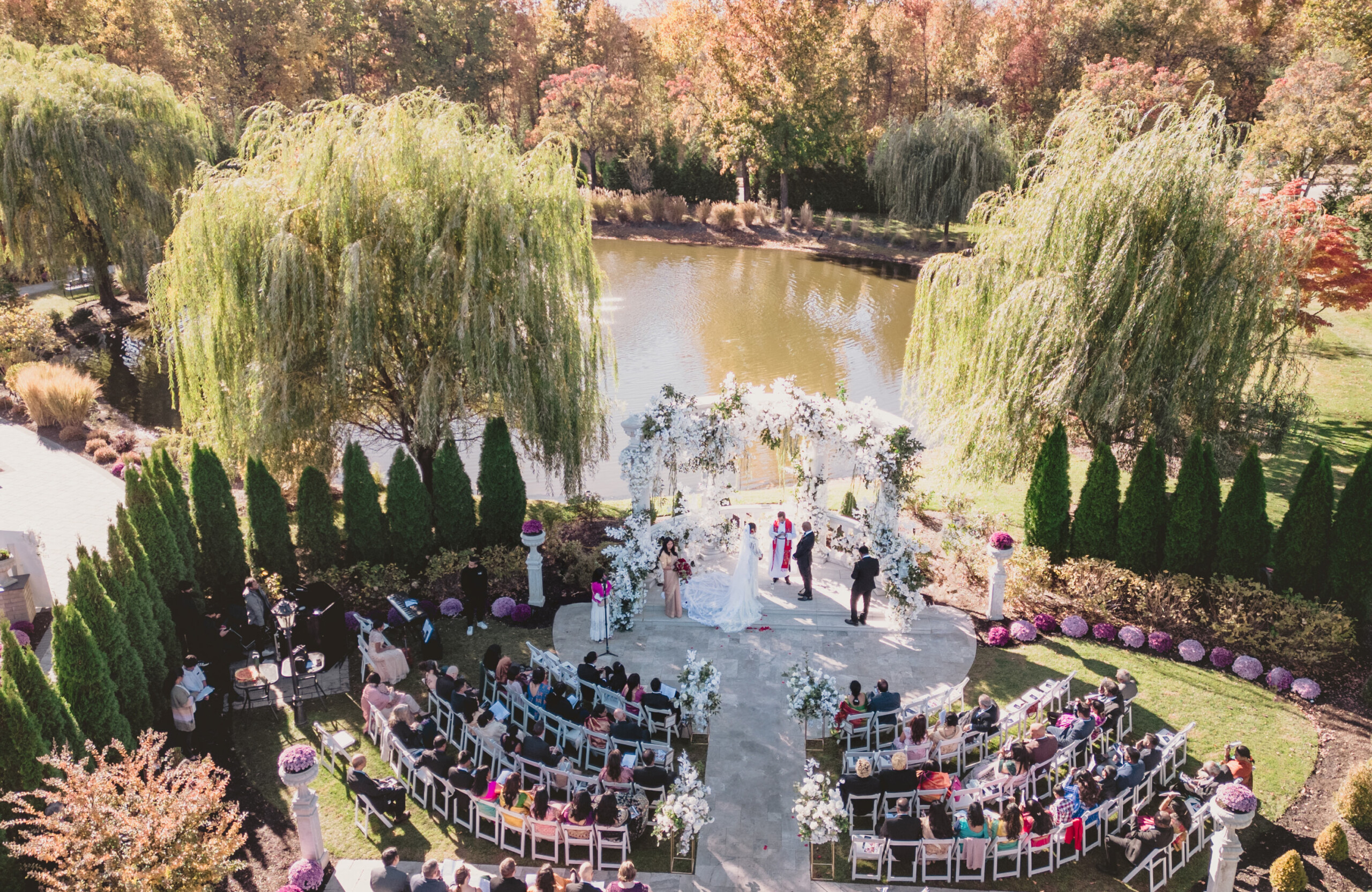 outdoor wedding ceremony The Mansion on Main Street New Jersey