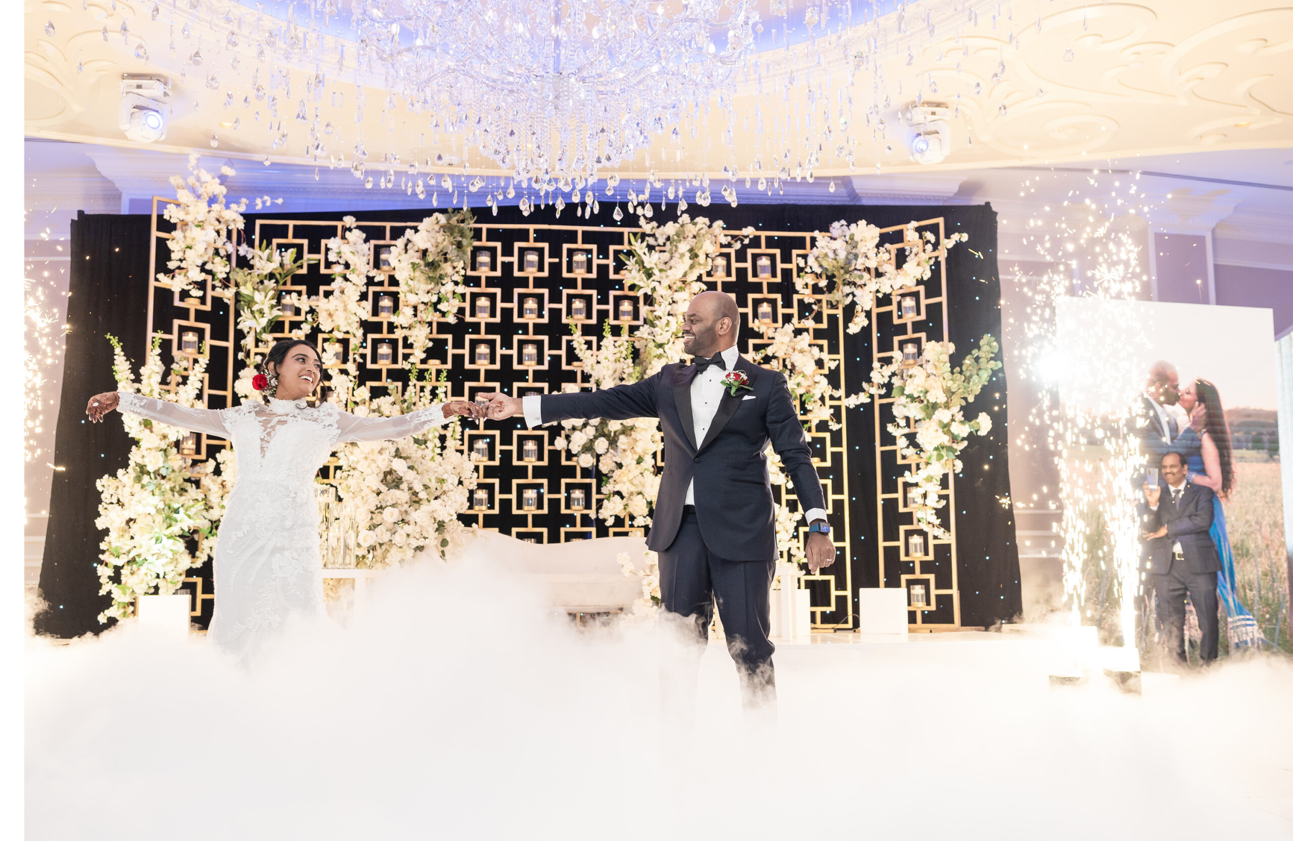 bride and groom starlight themed wedding