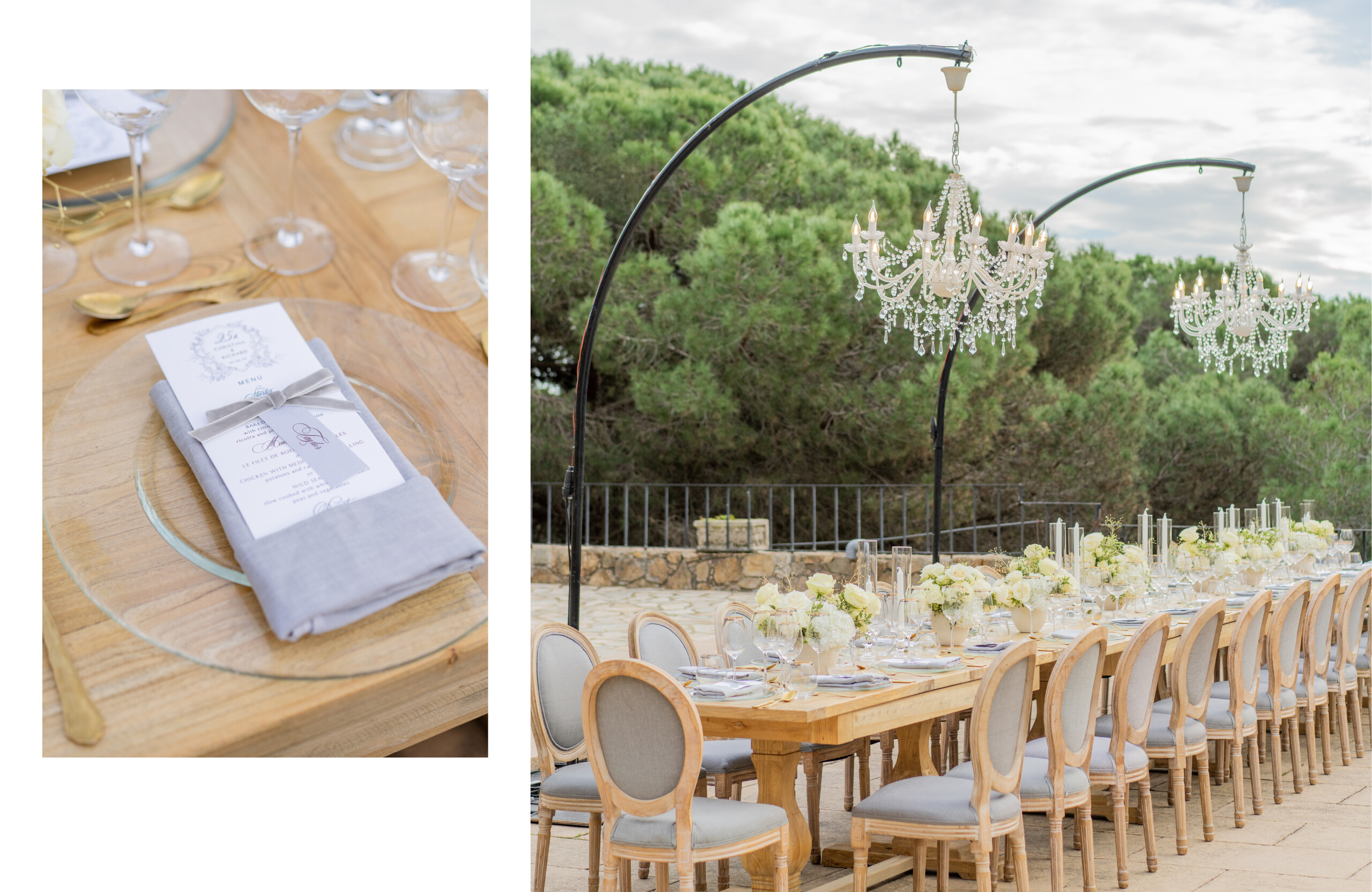outdoor vow renewal tabletop decor in Barcelona