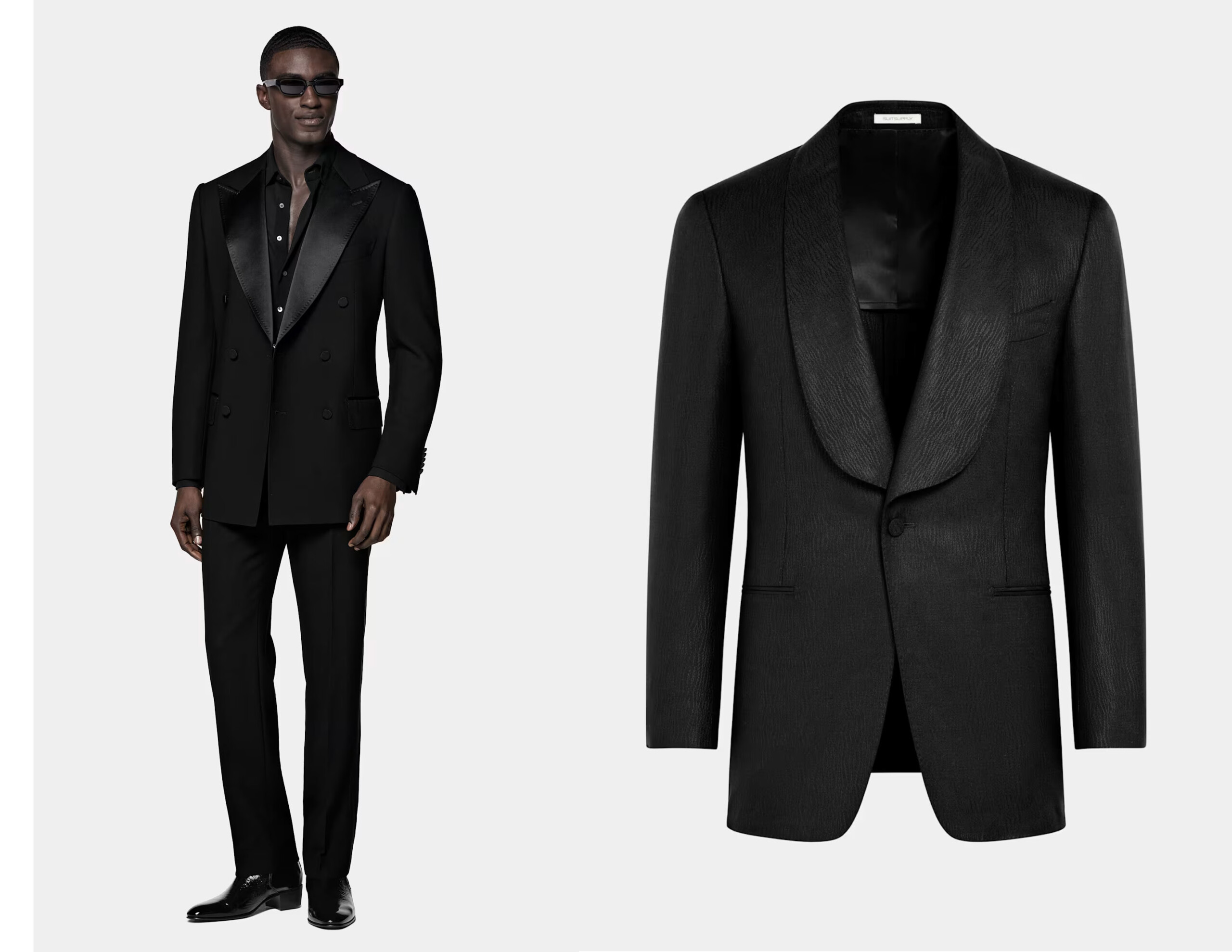 Black Tuxedo Jacket with Shawl Collar