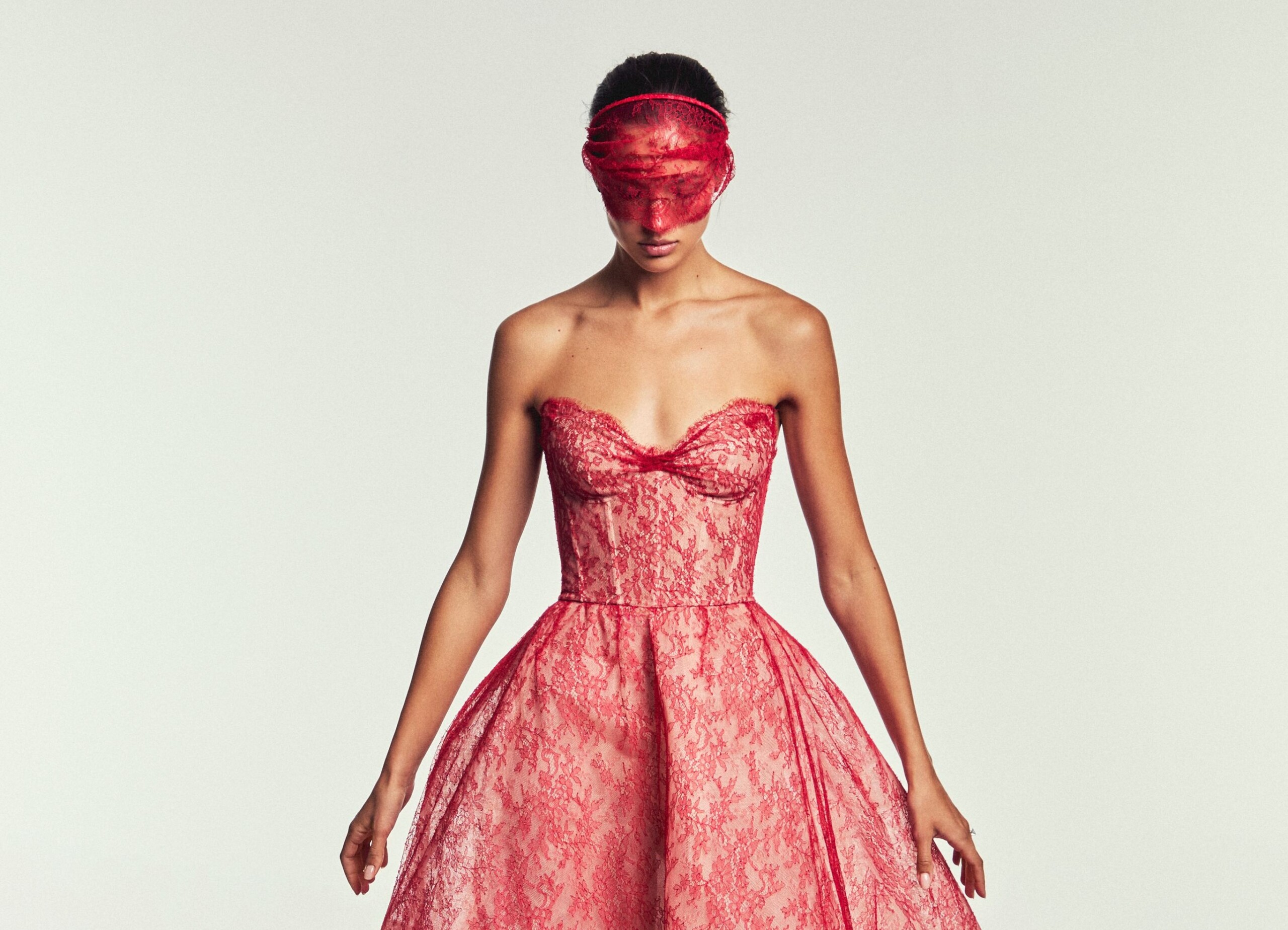 Red Lace Wedding Gown