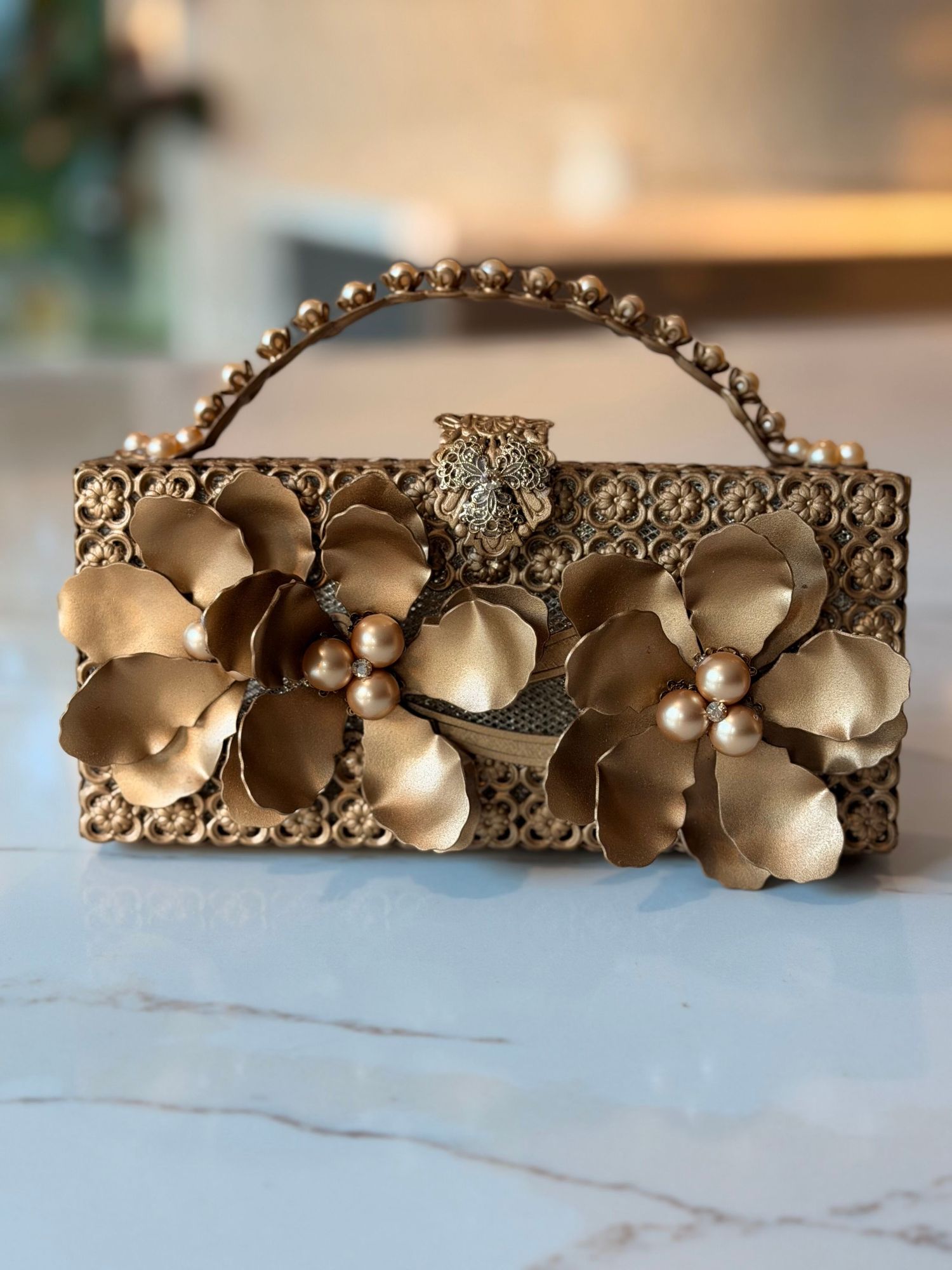 Maria Elena Gold Rectangle Purse Maria Elena Gold Rectangle Purse